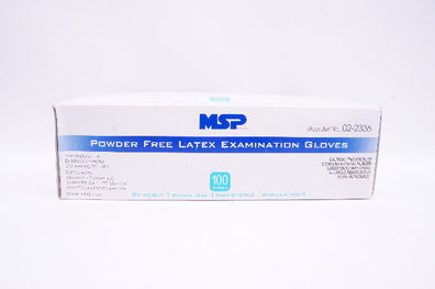MSP 02-2336 Powder Free Latex Examination Gloves, Small - Box of 100